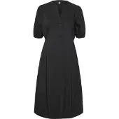 Culture Cuantoinett Ss Placket Dress - Black - M