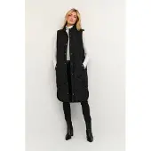 Kaffe Kameria Quilted Waist Coat - Black - 38