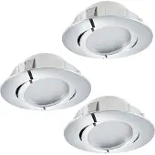 Eglo LED-alasvalosarja Eglo 3x6W Ø84mm kromi himmennettävä 95858