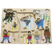 Peppi Pitkätossu Pippi Labyrintti Puzzle Multi Multi-Onesize One Size Pojat, Tytöt