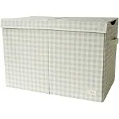3 Sprouts Kierrätetty kokoontaitettava leluarkku - Gingham Beige