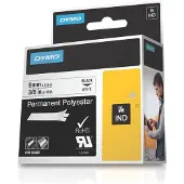 Dymo RhinoPRO, permanentti merkkausteippi, valkoinen polysteri 9 mm