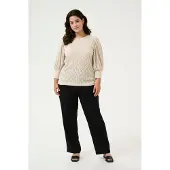 KAFFE CURVE Kctia Lace Blouse - Beige - XL
