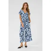 Kaffe Kamira Plain Weave Jumpsuit Printed - Blue - 38