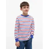 Tommy Hilfiger Paita 'Essential Stripe Relaxed Long Sleeve' sininen / punainen / valkoinen
