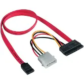 Hama HA-34067 - SATA-data- ja virtakaapeli, Punainen