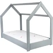 Velinda Puinen, skandinaaviseen tyyliin lasten sänky + STANDARD patjasetti, kotisänky 160x80, grey