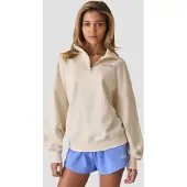 ICANIWILL Everyday Terry 1/4 Zip Sweatshirt Cream