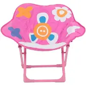 Dajar Taitettava lasten puutarhatuoli, vaaleanpunainen kukka, teräs ja oxford-kangas