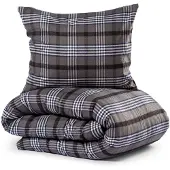 Lord Nelson Bäddset Skaveröd Garnfärgad Flanell Återvunnen 150x210cm, Marinblå