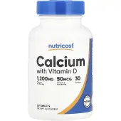 Nutricost , Kalsium + Vitamiini D, 60 Tabletteja