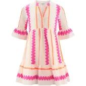 Happy girls Mekko kerma / mandariini / fuksia