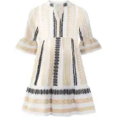 Happy girls Mekko beige / musta / valkoinen