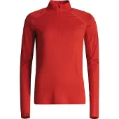 Lundhags Women's Gimmer Merino Light 1/2 Zip Lively Red Kerrasto yläosat XL