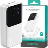 JOYROOM JR-PBC06 z wbudowanymi kablami USB-C / Lightning 30W 10000mAh biały