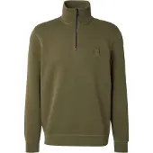 BOSS for man. 50468926 Green high neck sweatshirt with half zip (M), Casual, Cotton