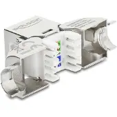 DeLOCK 90800, Tasainen/kulmassa, Hopea, Valkoinen, RJ-45, LSA, Naaras, 22/24