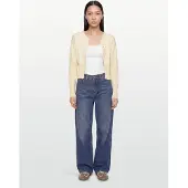 Gina Tricot Fitted Knitted Cardigan - Cream - XS