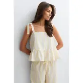 Gina Tricot Poplin Pyjamas Singlet - Yellow - XS
