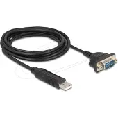 DeLOCK 67321, Musta, 1,8 m, USB A-tyyppi, RS-232, Uros, Uros