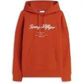 Tommy Hilfiger Script Logo Hoody - Orange - L