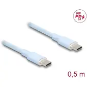 DeLOCK – USB 2.0 Cable USB Type-C male to male PD 3.0 60 W 0.5 m blue Silicone (81233)
