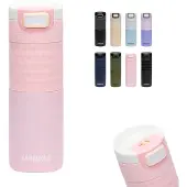 Kambukka Lämpömuki - Etna 500 ml Lukittava kansi, BPA-vapaa, Vaaleanpunainen Aura