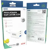 Wave 65W pikalataava USB-C & USB-A GaN verkkolaturi