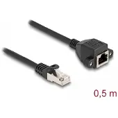 DeLOCK 80192, 0,5 m, S/FTP (S-STP), RJ-50, RJ-50, Musta