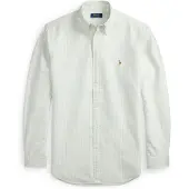 Ralph Lauren for man. 710953704502 Green Custom Fit striped oxford shirt (XXL), Casual, Cotton, Long sleeve