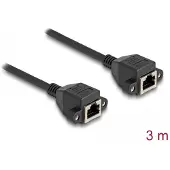 DeLOCK 80201, 3 m, S/FTP (S-STP), RJ-50, RJ-50, Musta