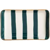 Homla TORRIT Green Stripes lautanen, 19 x 12 cm