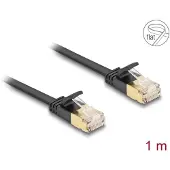 DeLOCK 80345, 1 m, Cat7, U/FTP (STP), RJ-45, RJ-45, Musta
