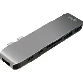 Logilink UA0302, USB 3.2 Gen 1 (3.1 Gen 1) Type-C, Alumiini, Musta, MicroSD (TransFlash), SD, HDMI, Thunderbolt 3, USB 3.2 Gen 1 (3.1 Gen 1) Type-A, A
