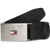 Tommy Hilfiger Vyö 'Flag Plaque' musta / hopea