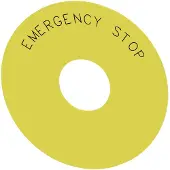 Siemens 3SU1900-0BC31-0DA0 Aluslaatat pyöreät (Ø) 75 mm EMERGENCY STOP Keltainen, musta 10 kpl