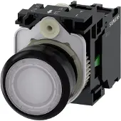 Siemens 3SU1102-0AB60-1BA0 Valokytkin Eturengas muovia, säätönuppi litteä Valkoinen 1 kpl