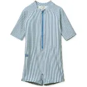 Liewood Max Seersucker Shortsleeve Swim Jumpsuit - Blue - 62