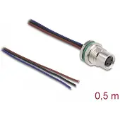 DeLOCK 80146, 0,5 m, M8, M8, Naaras, Musta, Termoplastinen polyuretaani (TPU)