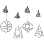 Broste Copenhagen Fili Ornaments - Silver - ONE SIZE