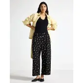Lindex Wide Cropped Trousers - Black - XXL