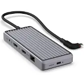Unisynk 10-porttinen USB-C hubi (harmaa)