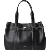 Calvin Klein Pussukkalaukku 'Buckle Metallic Logo Tote' musta