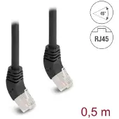 DeLOCK 80260, 0,5 m, Cat6a, SF/UTP (S-FTP), RJ-45, RJ-45, Musta