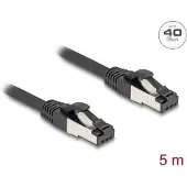 DeLOCK 80574, 5 m, Cat8.1, S/FTP (S-STP), RJ-45, RJ-45, Musta