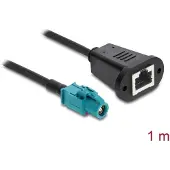 DeLOCK 90700, 1 m, HSD Z, RJ-45, Musta, Sininen