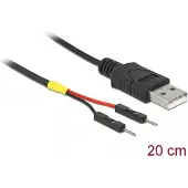 DeLOCK 85401, 0,2 m, USB A, Musta