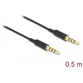 DeLOCK 66075, 3.5mm, Uros, 3.5mm, Uros, 0,5 m, Musta