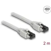 DeLOCK 80560, 2 m, Cat8.1, S/FTP (S-STP), RJ-45, RJ-45, Harmaa