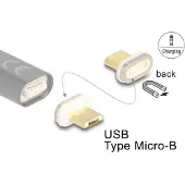DeLOCK 66575, magnet, USB Micro-B, Kulta, Valkoinen